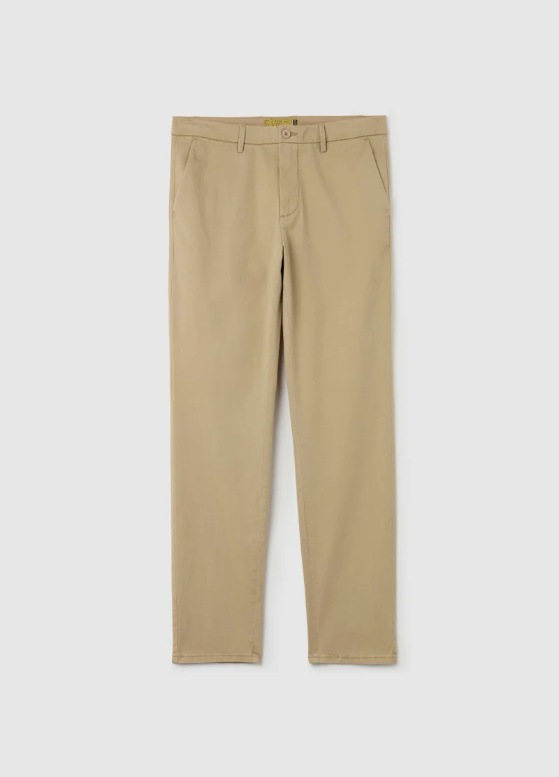 Ovs Slim-Fit Chino Trousers In Stretch Cotton