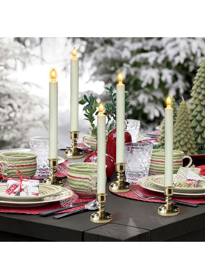 DRomance Flameless Window Candles with Remote and Timer, Battery Operated LED Taper Candles with Suction Cups Set of 6 Christmas Window Candle Holiday Decor(Gold Holders) - Image 3