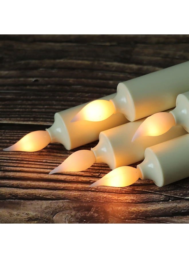 DRomance Flameless Window Candles with Remote and Timer, Battery Operated LED Taper Candles with Suction Cups Set of 6 Christmas Window Candle Holiday Decor(Gold Holders) - Image 5