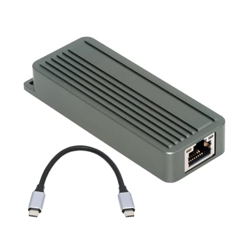 محول إيثرنت USB-C: سبيكة ألومنيوم رمادية، نقل بيانات عالي السرعة بسرعة 10 جيجابت في الثانية - سهولة التوصيل والتشغيل الفوري، محول إيثرنت بسرعة جيجابت مثالي للمكتب المنزلي والألعاب وأجهزة التخزين الشبكي (NAS) وأجهزة الكمبيوتر المحمول. - Image 1