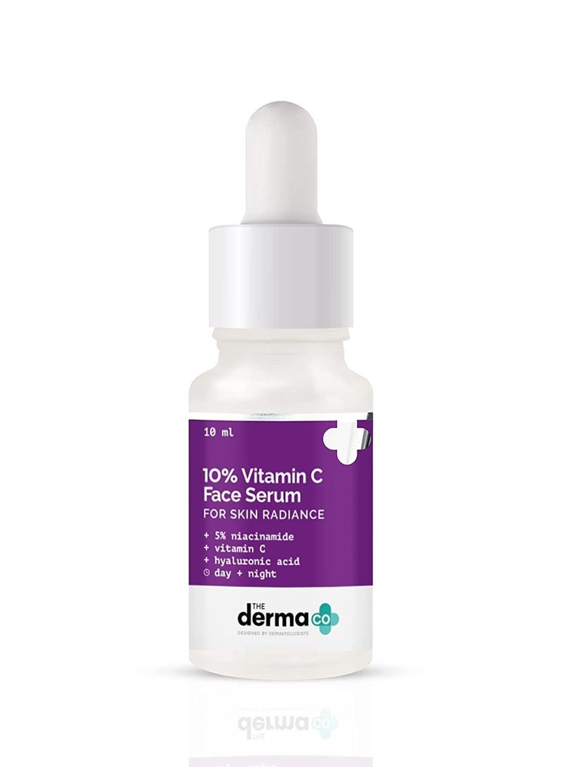 THE derma Co 10% Vitamin C Face Serum with Vitamin C 5% Niacinamide & Hyaluronic Acid for Skin Radiance 10ml  - Image 1