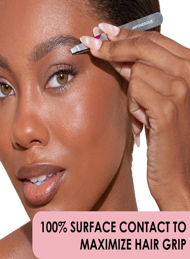 Japonesque Smart Guide Slant Tweezers - Precision Eyebrow Plucking Tool with Slant Tip, Stainless Steel Hair Removal - Image 2