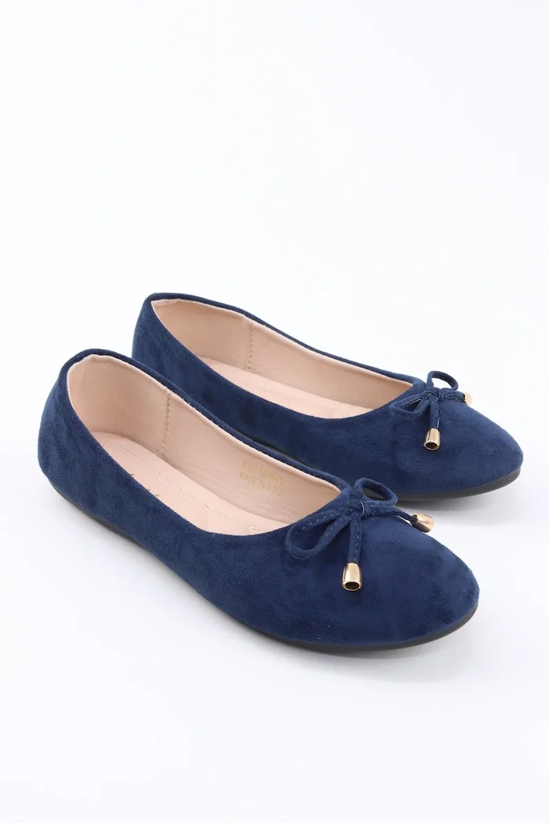 Viny VINY Women's Ballet Flats – Comfortable Cushioned Slip-On Ballerina Shoes, Lightweight Casual Flat Shoes, Soft Everyday Walking & Office Footwear with Bow Detail