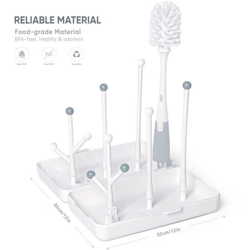 Termichy Travel Baby Bottle Drying Rack, Compact Size with Large Capacity for Working Mom, Visit Families, Friends or Camping with Baby Gary - Image 2