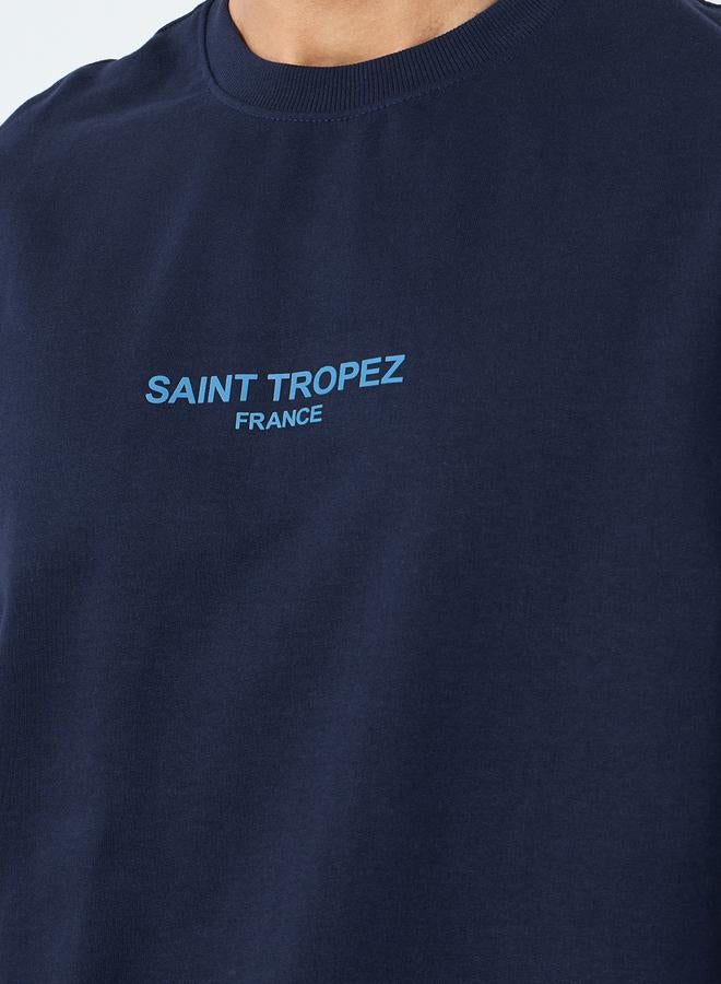 Styli Men HD Print Crew Neck Oversized T-Shirt - Image 3