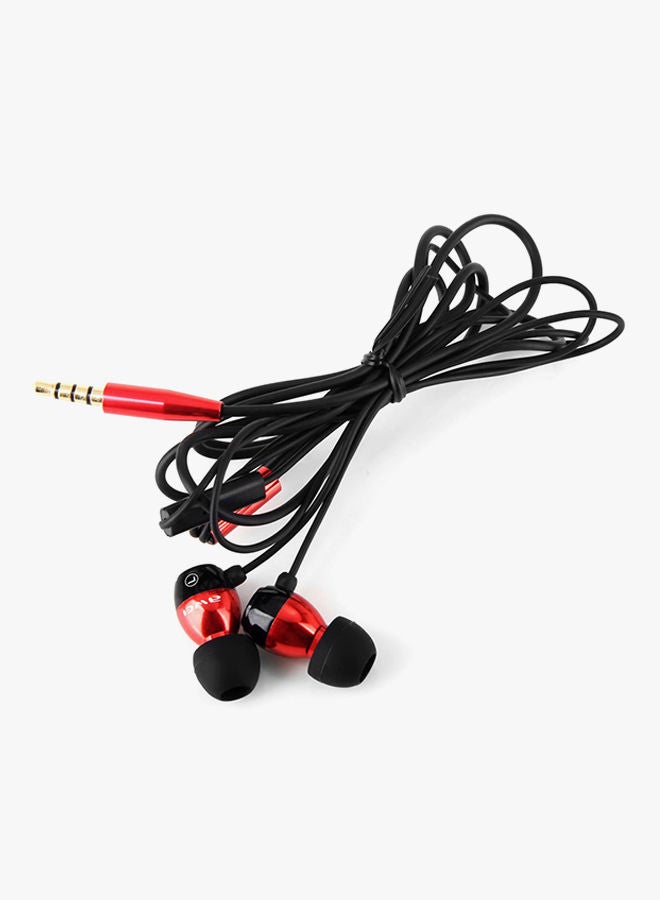 NIBEMINENT Wired In-Ear Headphones With Mic Red/Black - Image 2