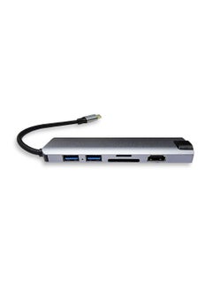 Generic Convert Hub Multi Sooket 7 In 1 USB Type C Docking station Compliant with USB 3.0, USB 1.1 / 2.0 Specifications Fast Transfer For Laptop / PC  - Image 2