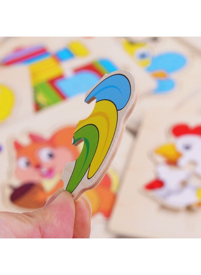 Jigsaw 3D Wooden Puzzle Toys Cartoon Animals Traffic Cards Intelligence Early Learning Toy for Children Animal Set Horse - Image 4