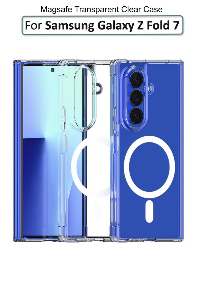 لجهاز سامسونج جالكسي زد فولد 7 - غلاف سيليكون مرن شفاف للغاية - شحن مغناطيسي/لاسلكي - شفاف - Image 1