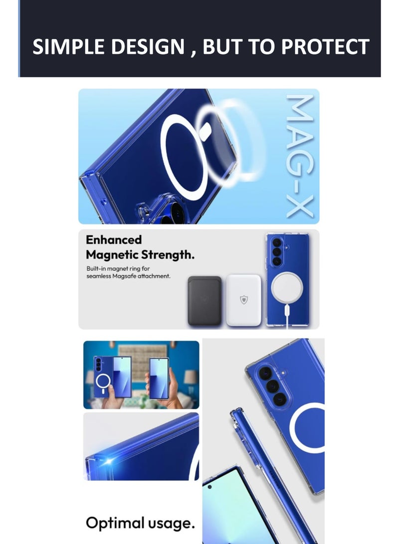 لجهاز سامسونج جالكسي زد فولد 7 - غلاف سيليكون مرن شفاف للغاية - شحن مغناطيسي/لاسلكي - شفاف - Image 4