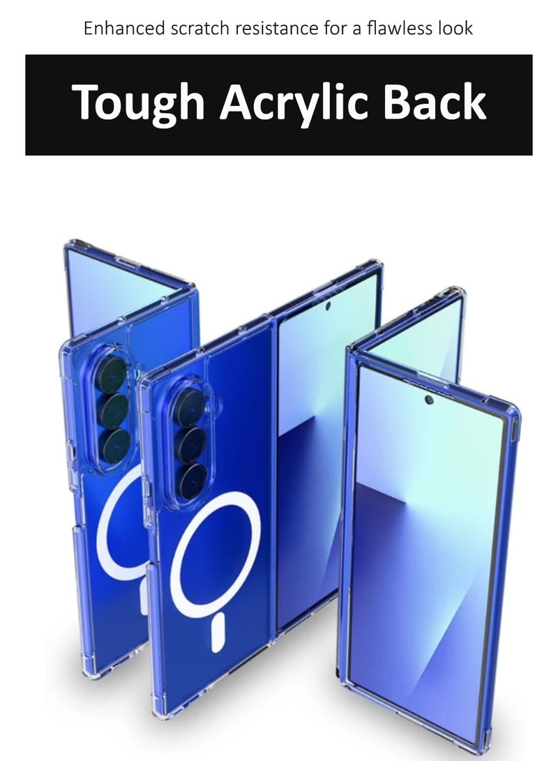 لجهاز سامسونج جالكسي زد فولد 7 - غلاف سيليكون مرن شفاف للغاية - شحن مغناطيسي/لاسلكي - شفاف - Image 3