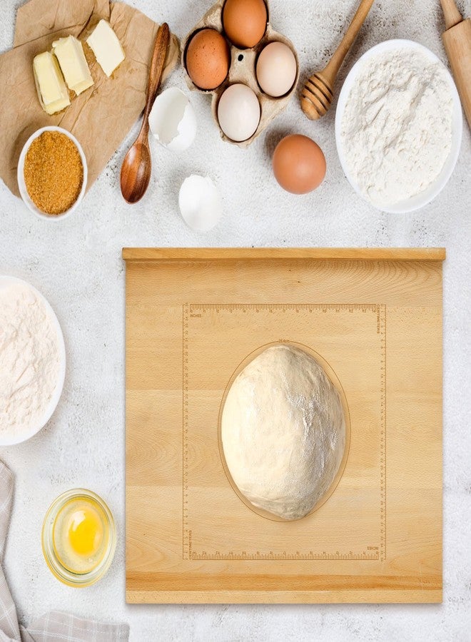SoeKoa Reversible Wood Pastry Board, 20"X24"Kneading Board, Pastry Board for Rolling Dough, Pastry Board With Edge Blocking, Pasta Board Wood with Engraved Ruler for Counter Top Kitchen - Image 2
