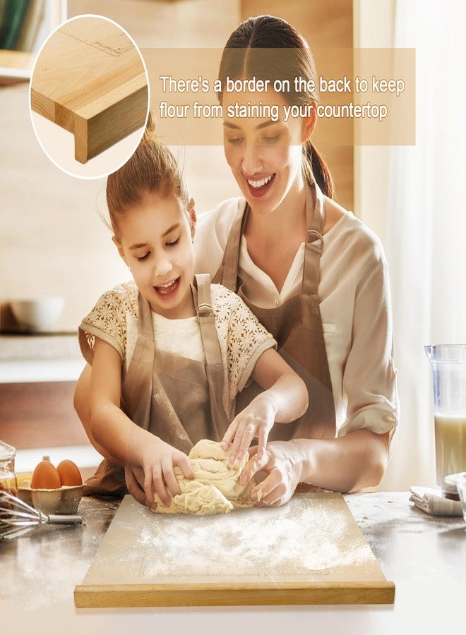 SoeKoa Reversible Wood Pastry Board, 20"X24"Kneading Board, Pastry Board for Rolling Dough, Pastry Board With Edge Blocking, Pasta Board Wood with Engraved Ruler for Counter Top Kitchen - Image 5