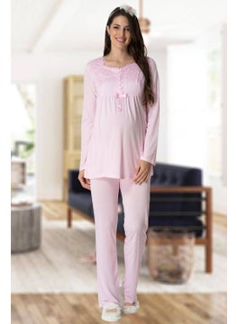 Mecit Pijama Mecit Pajamas Mecit 1924 Pink Four Piece Maternity and Postpartum Set  - Image 1
