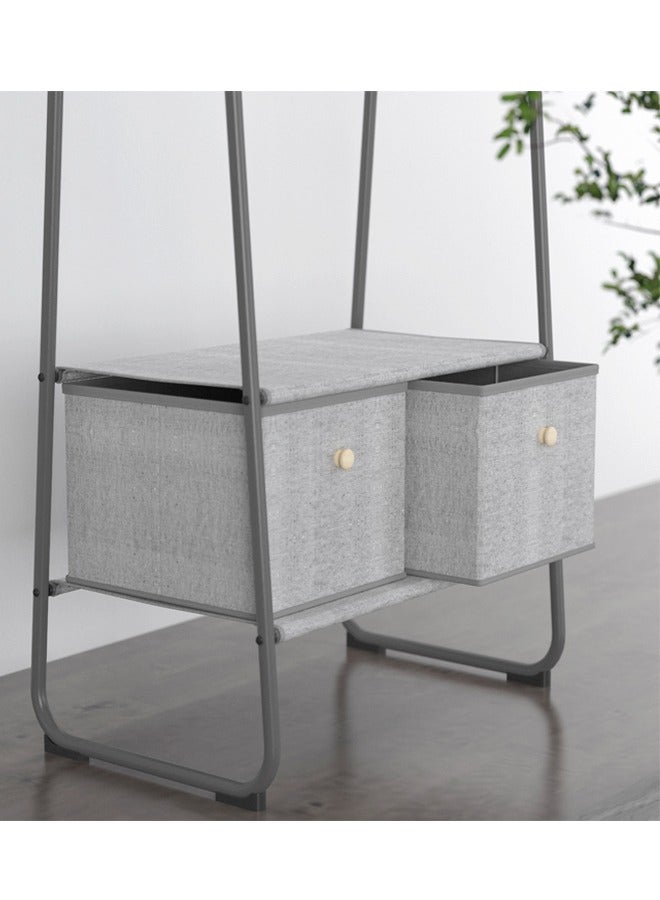 C&C Home Multifunction Metal Clothes Rack with Non-Woven Fabric Drawers Storage Rack Coat Hanger Storage Cabinet for Home and Office 0.64x0.4x1.7 Meter - Image 4