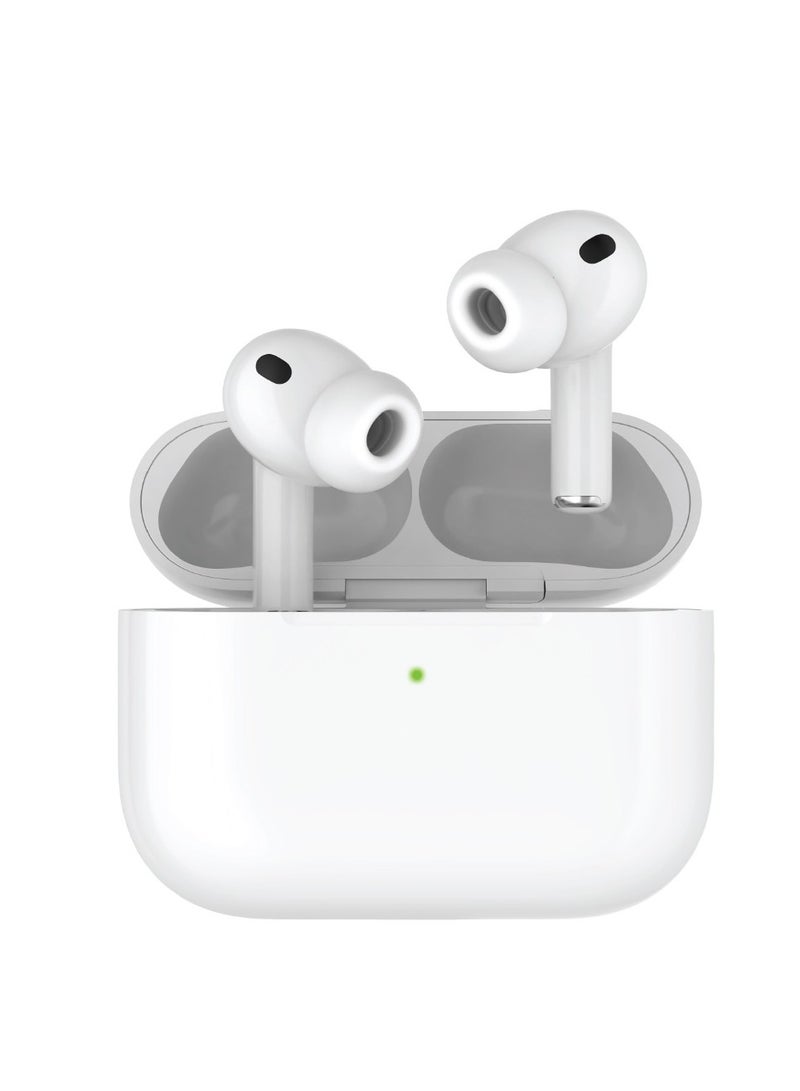 GREEN LION Earbuds Pro 3 True Wireless Earbuds with Pure Bass Sound & ANC / Earbuds Playtime 20H / Bluetooth V5.4/ Charging Type Wireless, USB-C / Touch Control / Built-in Microphone / Case Included - White - Image 1