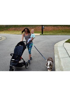 Black Rhino Premium Hands Free Dog Leash for Running Walking Jogging & Hiking - Adjustable Length Dual Handle Bungee Leash Medium – Large Dogs Neoprene Padded Handles - Running Pouch Included Aqua  - Image 4
