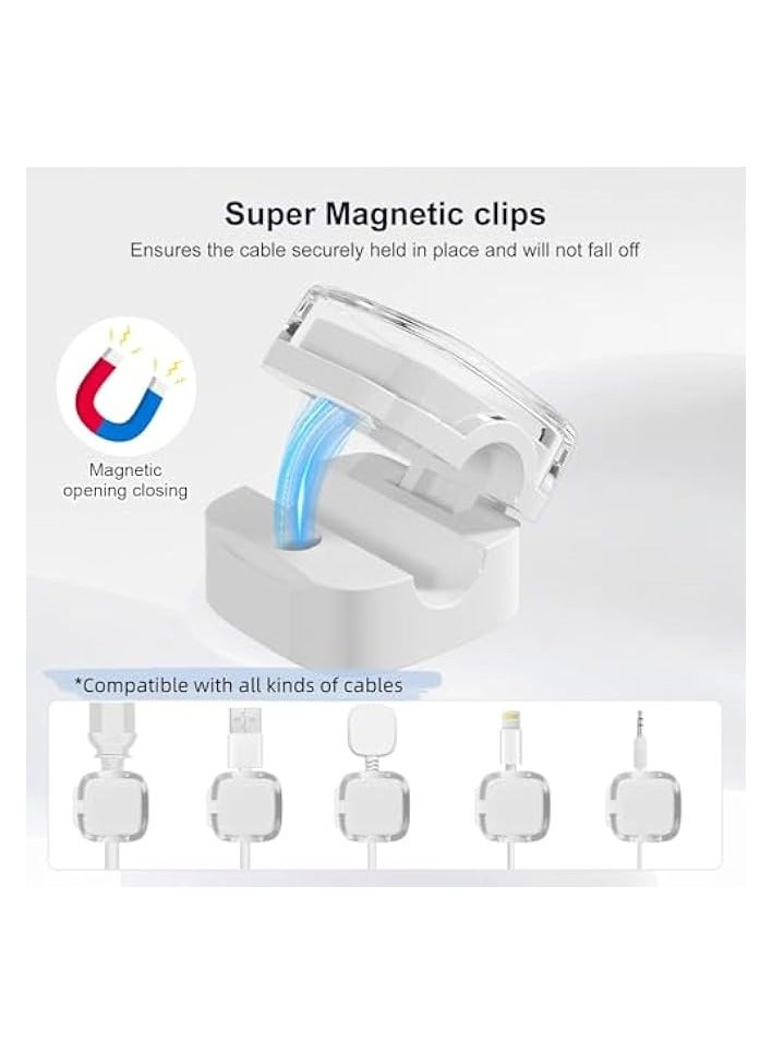 erorex Magnetic Cable Clips [Cable Smooth Adjustable] Adhesive Cord Holder Organizer,[6 Pack]Under Desk Cable Management for Car, [Multiple Color]Wire Holder Keeper Organizer for Home Office Desk Phone Wall - Image 4