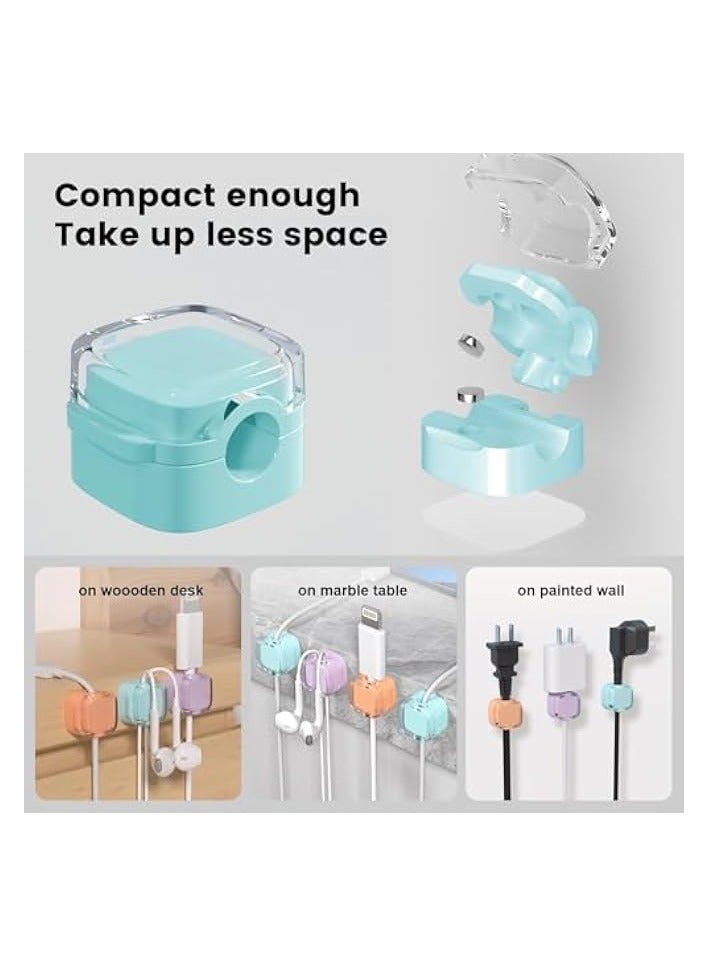 erorex Magnetic Cable Clips [Cable Smooth Adjustable] Adhesive Cord Holder Organizer,[6 Pack]Under Desk Cable Management for Car, [Multiple Color]Wire Holder Keeper Organizer for Home Office Desk Phone Wall - Image 2