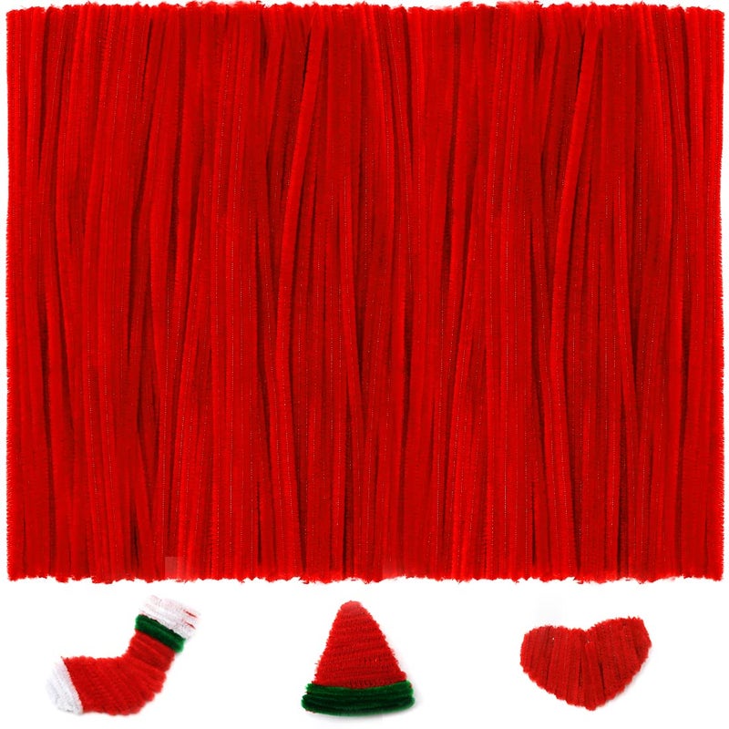 Iooleem 200pcs Red Pipe Cleaners, Chenille Stems, Pipe Cleaners for Crafts, Pipe Cleaner Crafts, Art and Craft Supplies. - Image 1