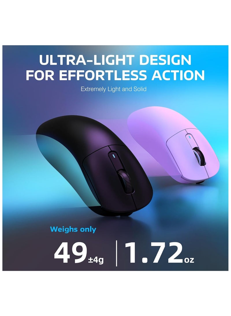 Attack Shark - ATTACK SHARK X3 Wireless Gaming Mouse, 49g Ergonomic Computer Mouse, Triple Modes PAW3395 26K DPI Optical Sensor, 200h Battery Life, Programmable Buttons, Gaming Accessories for PC/Laptop/Mac (Black) - Image 1
