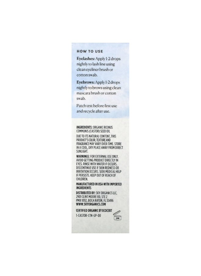 Sky Organics - Sky Organics, Organic Castor Oil Eyelash Serum, 1 fl oz (30 ml) - Image 1