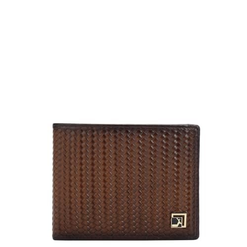 Da Milano Mat Embossed Leather Wallet for Men with Multicard Slot - Brown - Image 1