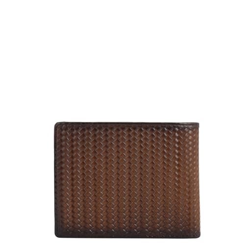 Da Milano Mat Embossed Leather Wallet for Men with Multicard Slot - Brown - Image 5