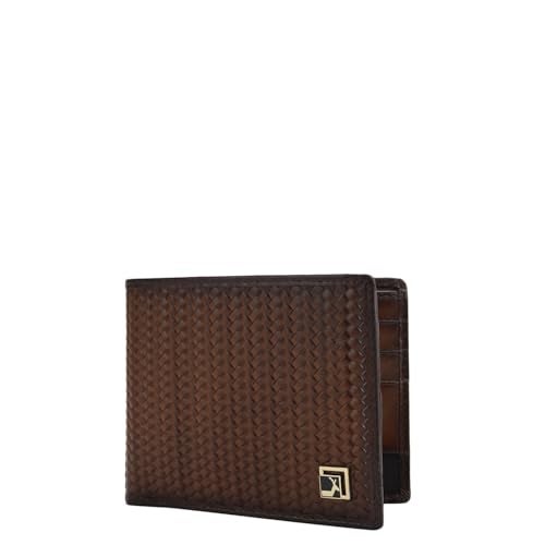 Da Milano Mat Embossed Leather Wallet for Men with Multicard Slot - Brown - Image 2