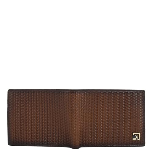 Da Milano Mat Embossed Leather Wallet for Men with Multicard Slot - Brown - Image 4