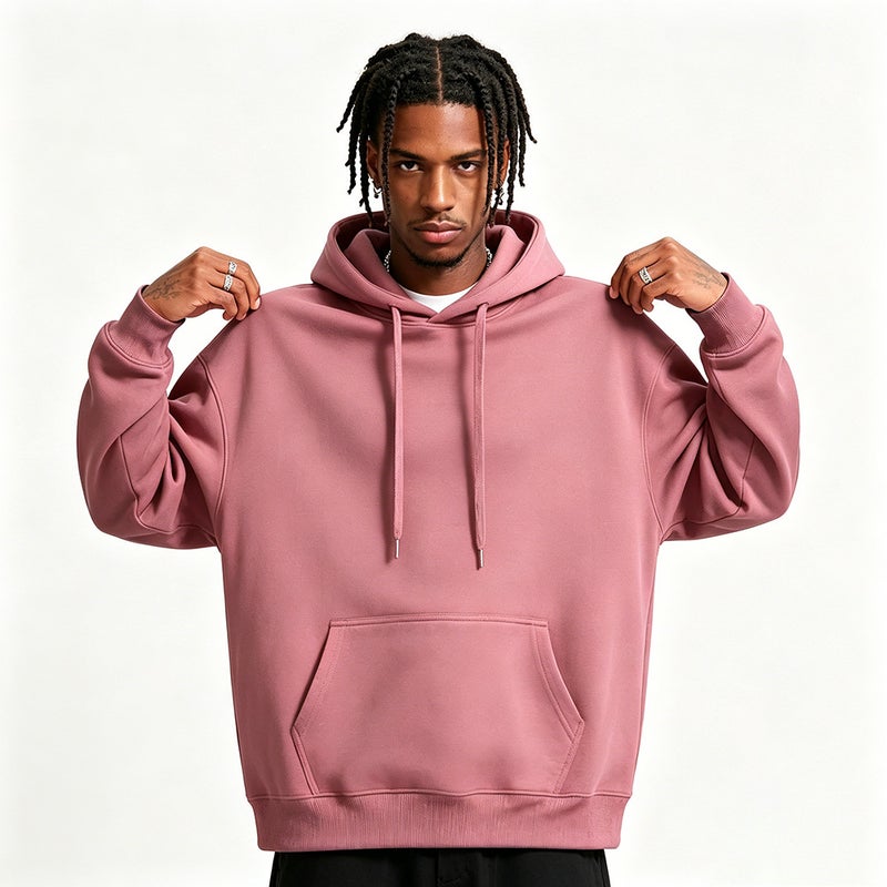 Men's Retro Fleece Hoodie with Custom Logo - Image 3