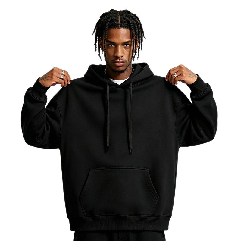 Men's Retro Fleece Hoodie with Custom Logo - Image 4