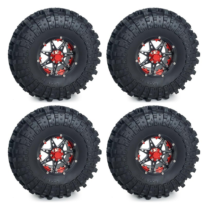 RCHUBAM RC-Hub 4pcs 2.2'' Rubber Tires Beadlock Wheel Tires OD with Foam 137mm for 1/10 Axial Wraith 90048 RR10 RC Crawler Car - Image 3