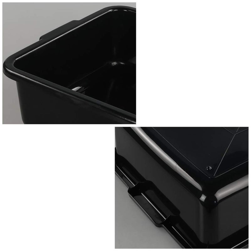 Teyyvn 13 L Plastic Bus Box, Commercial Wash Basin Tote Box, 4-Pack, Black - Image 3