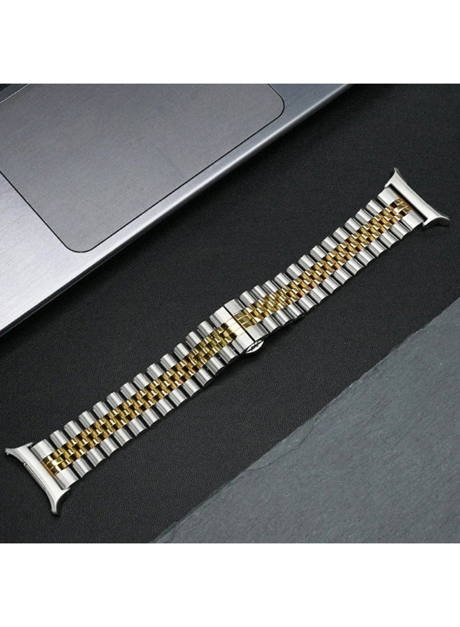 O Ozone Metal Bands Compatible with Samsung Galaxy Watch Ultra 47mm (2024),  Stainless Steel Replacement Wristband Strap Men Women for Galaxy Watch 7 Ultra 47mm - Silver&Gold  - Image 4