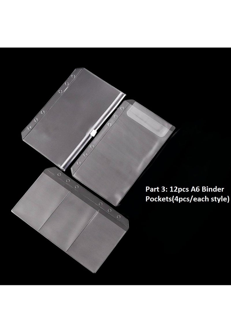 A6 Budget Binder Notebook For Budgeting Money Organizer, Laser Pink Color - Image 4