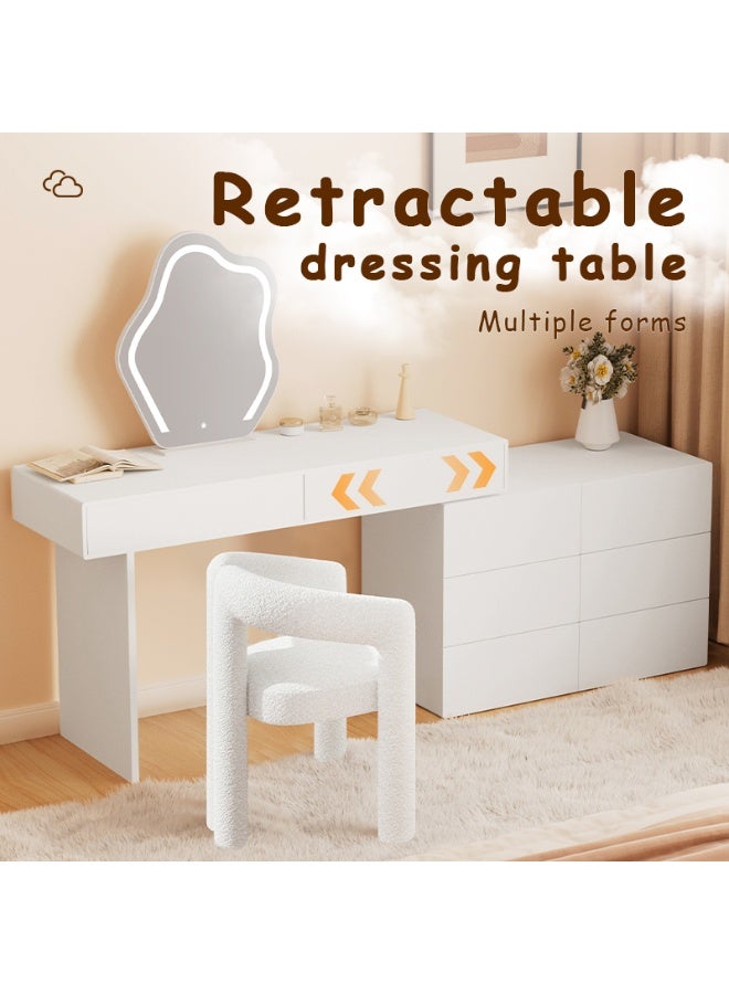 Generic Bedroom Set Adjustable Dressing Table With Mirror Wooden Make Up Table With Led Light  - Image 1