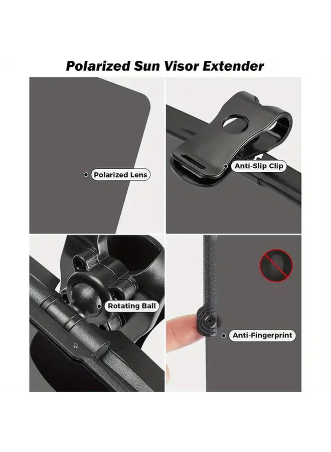 Universal Polarized Sun Visor Extender Anti Glare Black Easy Installation Safe Driving - Image 4