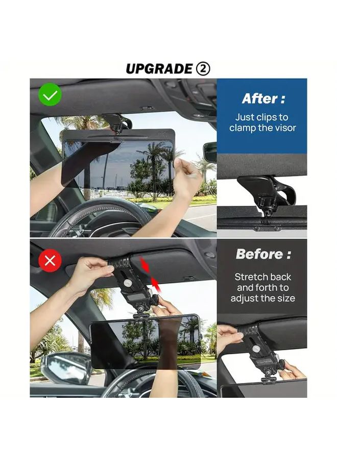 Universal Polarized Sun Visor Extender Anti Glare Black Easy Installation Safe Driving - Image 3