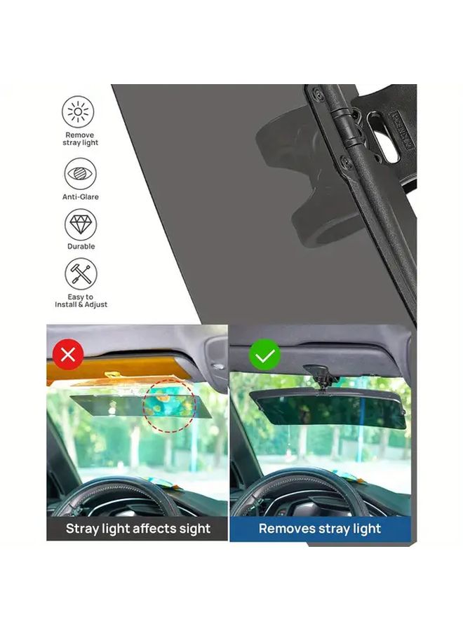 Universal Polarized Sun Visor Extender Anti Glare Black Easy Installation Safe Driving - Image 5