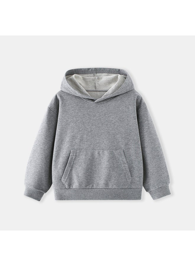 Little Bitty New Autumn And Winter Children's Hooded Sweatshirt, Solid Color Children's Sports Shirt, Mid Size Children's Base Shirt Source - Image 1