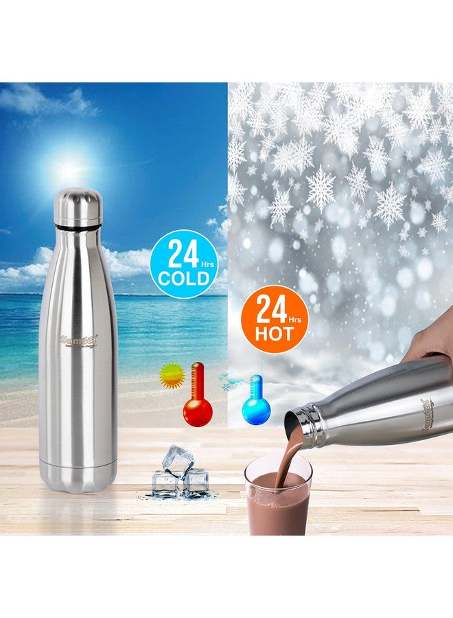 Sumeet Stainless Steel Double Walled Vacuum Flask/Water Bottle, 24 Hours Hot and Cold, 500 ml, Silver - 1Pc - Image 3