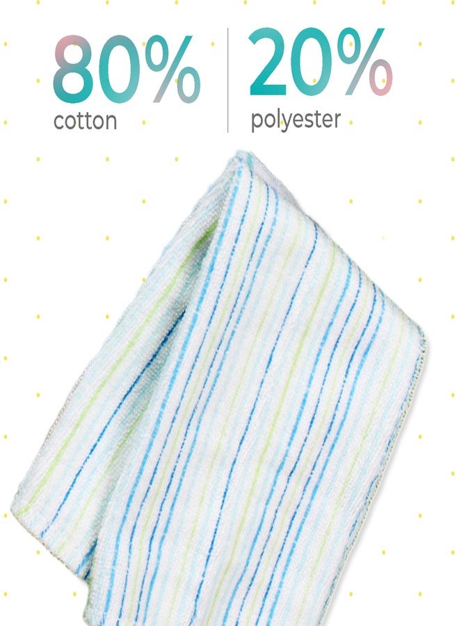 Spasilk 10 Pack Soft Terry Bath Washcloths - Newborn Boy or Girl, Blue Tiger - Image 3