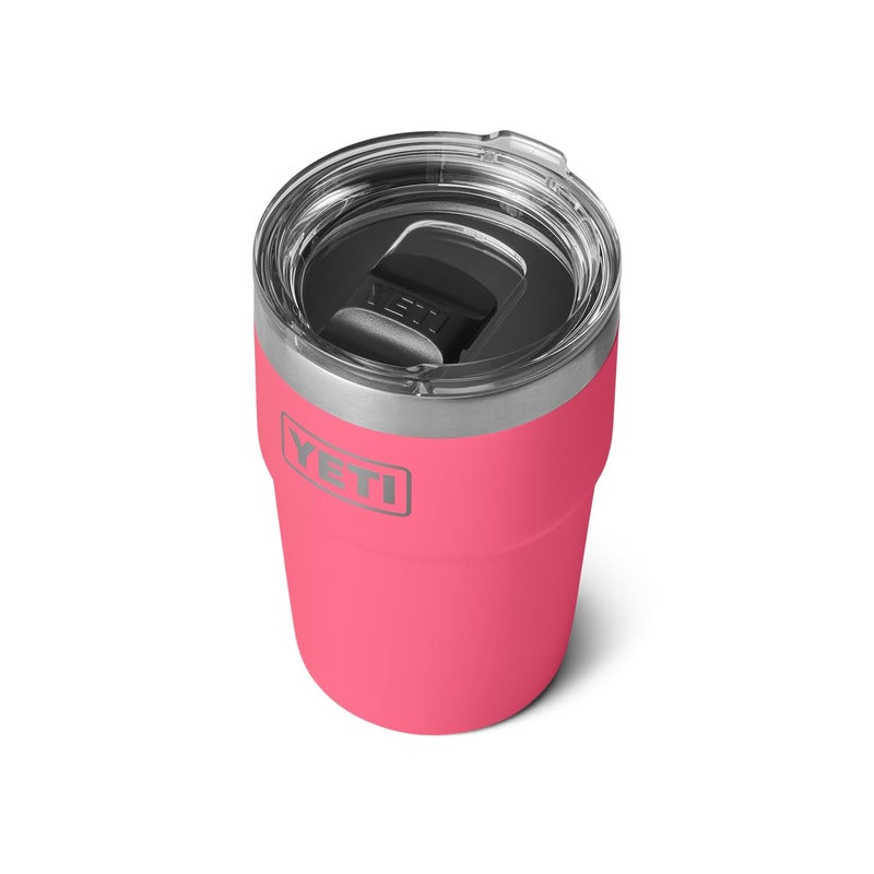 YETI Rambler 16 oz Stackable Tumbler, Vacuum Insulated, Stainless Steel with MagSlider Lid, Tropical Pink - Image 1