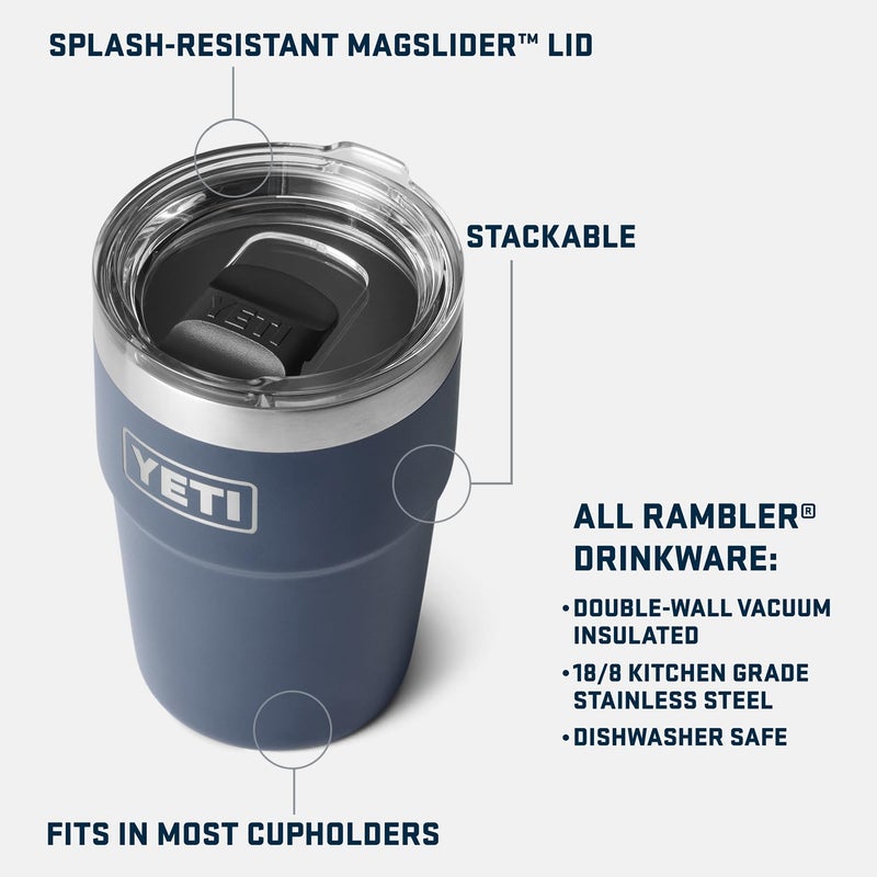 YETI Rambler 16 oz Stackable Tumbler, Vacuum Insulated, Stainless Steel with MagSlider Lid, Tropical Pink - Image 2
