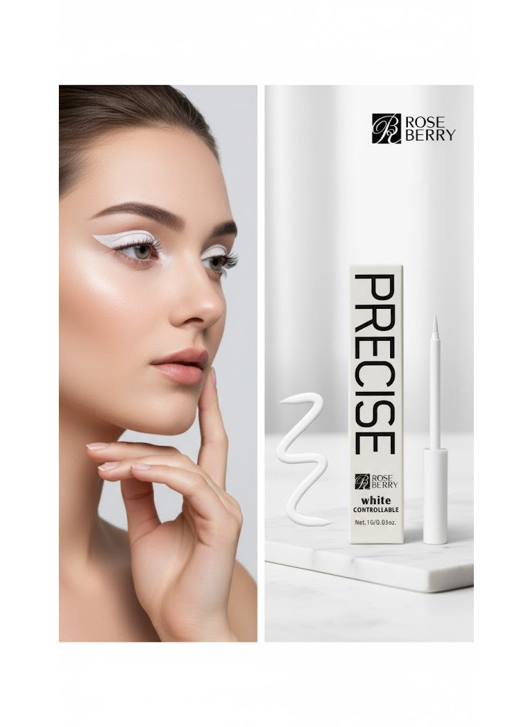 روز بيري قلم كحل سائل أبيض Smooth & Dynamic - دقة فائقة، ثبات طويل الأمد، 1 جرام - Image 1