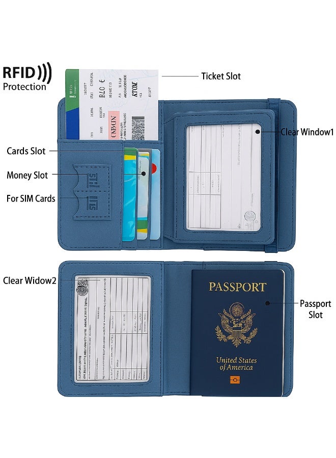 SARAOONT RFID Travel Wallet Passport Holder with Card Slots and Cash Organizer  - Image 4