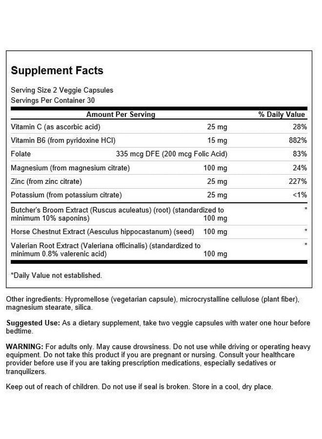 Swanson Nighttime Leg Essentials 60 Veg Capsules - Image 2