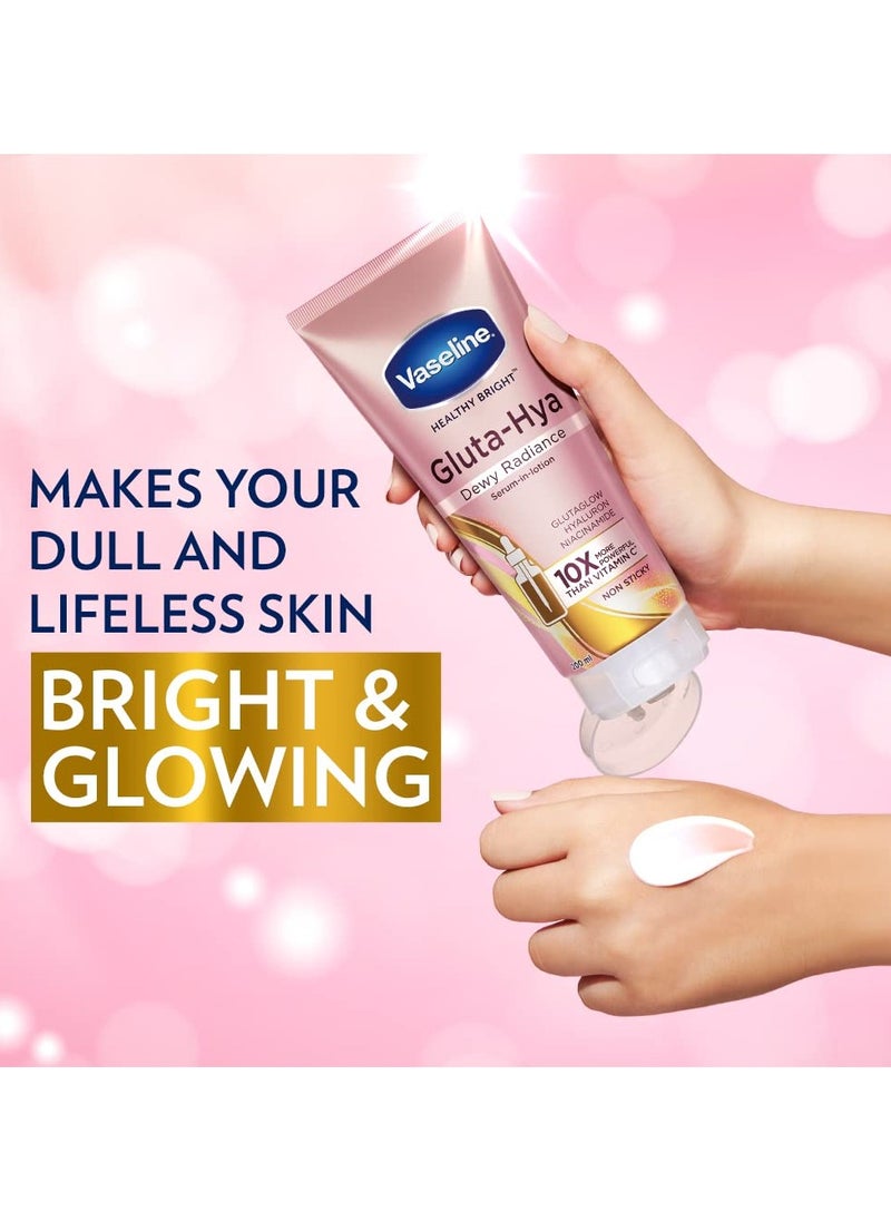 Vaseline Vaseline Gluta-Hya Dewy Radiance 200ml Serum-In-Lotion Boosted With GlutaGlow for Visibly Brighter Skin from 1st Use  - Image 3