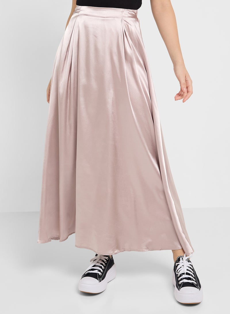 Ginger Boxy Pleat Satin Skirt - Image 2